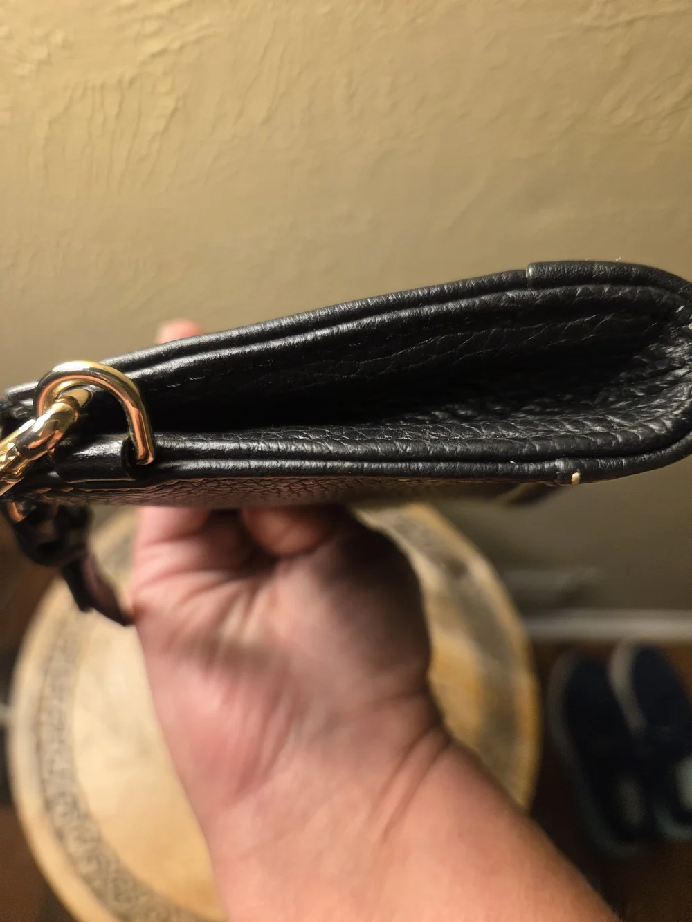 Dooney & Bourke Black Pebbled Leather Wristlet/Wallet